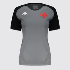 Camisa Kappa Vasco Treino Atleta 2025 Feminina Cinza