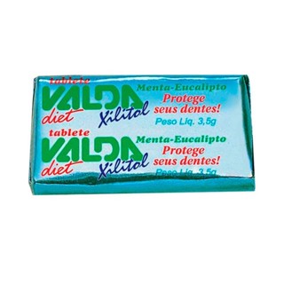 Goma de Mascar Valda Diet Xilitol Tablete Sabor Mentol e Eucaliptol 3,5g em Oferta na Shopee