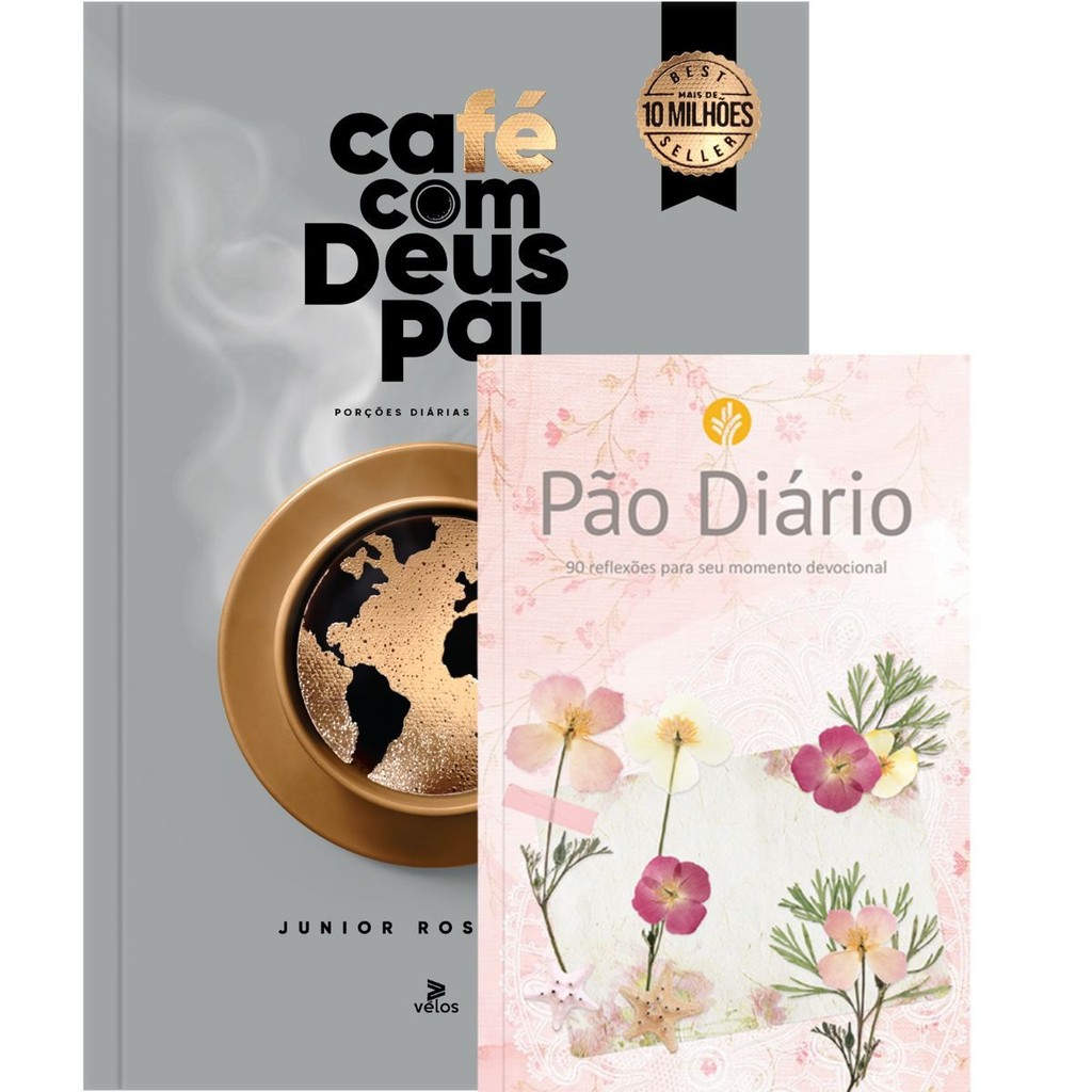 Kit 2 Livros | Café com Deus Pai 2026 - Porções de Amor + Devocional 90 Reflexões Feminina Flores em Oferta na Shopee