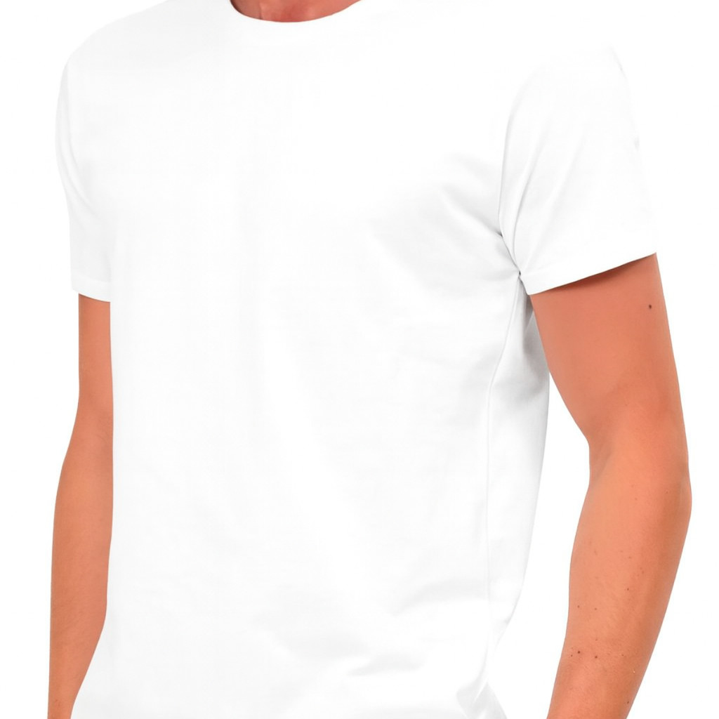 Camiseta Basica Masculina Casual Básica 100% Algodão Branco