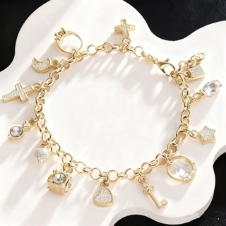 Pulseira de prata esterlina 925 banhada a ouro com contas acessórios de joias da moda para festa de noivado feminina em Oferta na Shopee