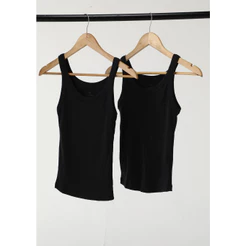 Kit Com 2 Regatas Básicas Femininas Slim Em Ribana Canelada