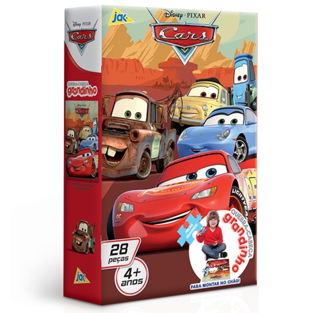 QUEBRA CABEÇA GRANDINHO CARROS DISNEY PIXAR 28 PEÇAS GRANDE TOYSTER FILME DESENHO MCQUEEN CARRO CARS em Oferta na Shopee