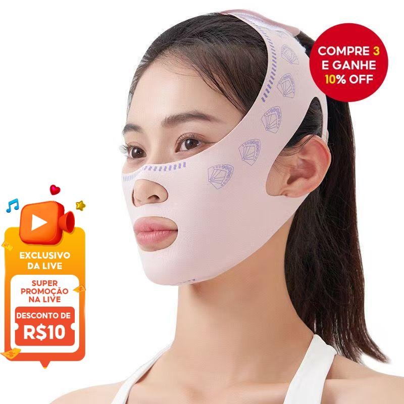 Bandagem De Emagrecimento Facial – Ferramenta De Lifting , Reafirmante E Anti-Flacidez Em V , Melhora O Queixo Duplo