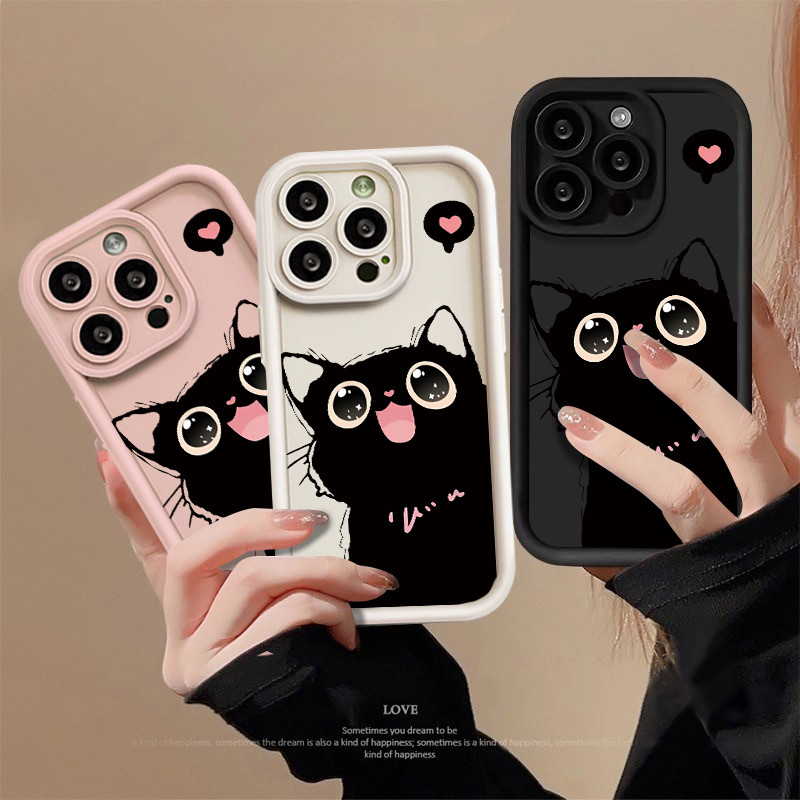 Capinha Capa de silicone Anti-impacto Gatinho fofo para Samsung A05S A55 A72 A54 A15 S24 S20 S21 S22 S23 FE ULTRA em Oferta na Shopee