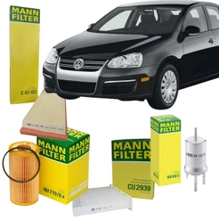 Kit Revisão 4 Filtro VW Volkswagen Jetta 2.5 - 150cv / 170cv - 2006 a 2013 (Mann filter)