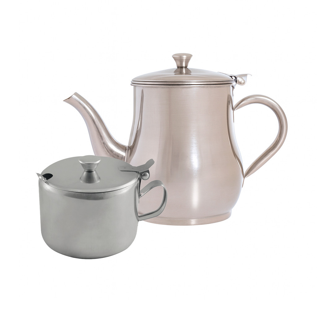 Kit Bule de Chá 600ml e Açucareiro Com Colher Em Inox em Oferta na Shopee