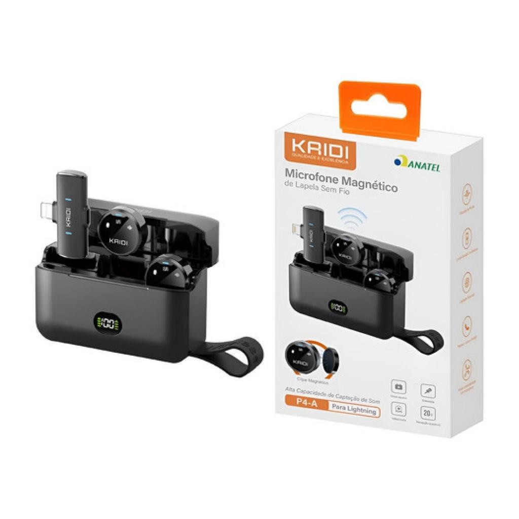 Microfone de Lapela Redondo Imã Iphone 15 16  17 e Todos Android Com Entrada Tipo C