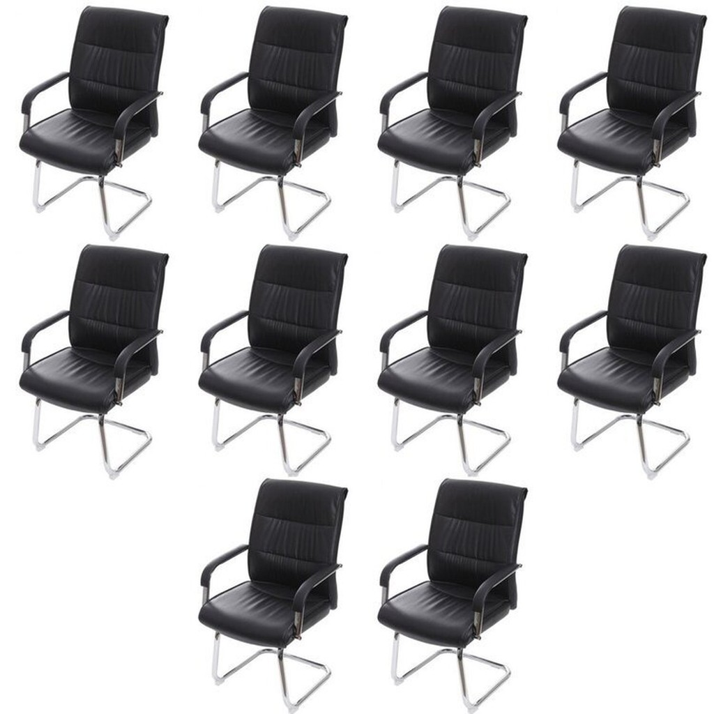 Kit 10 Cadeiras para Escritório Interlocutor Estofada em Corino Estocolmo 3323 Cadeira Interlocutor