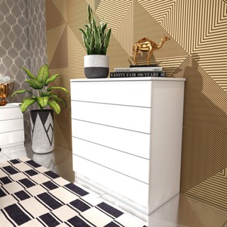 Cômoda 5 Gavetas 86cm Florença em Oferta na Shopee