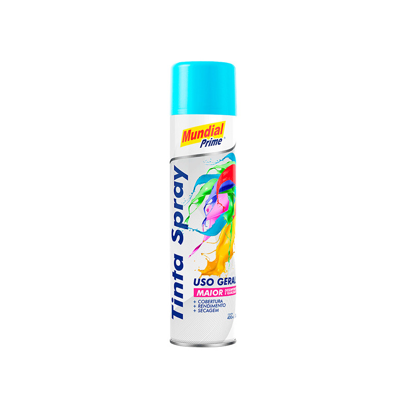 Tinta Spray Azul Claro Brilhante 400ml Mundial Prime - Ae01000066 em Oferta na Shopee