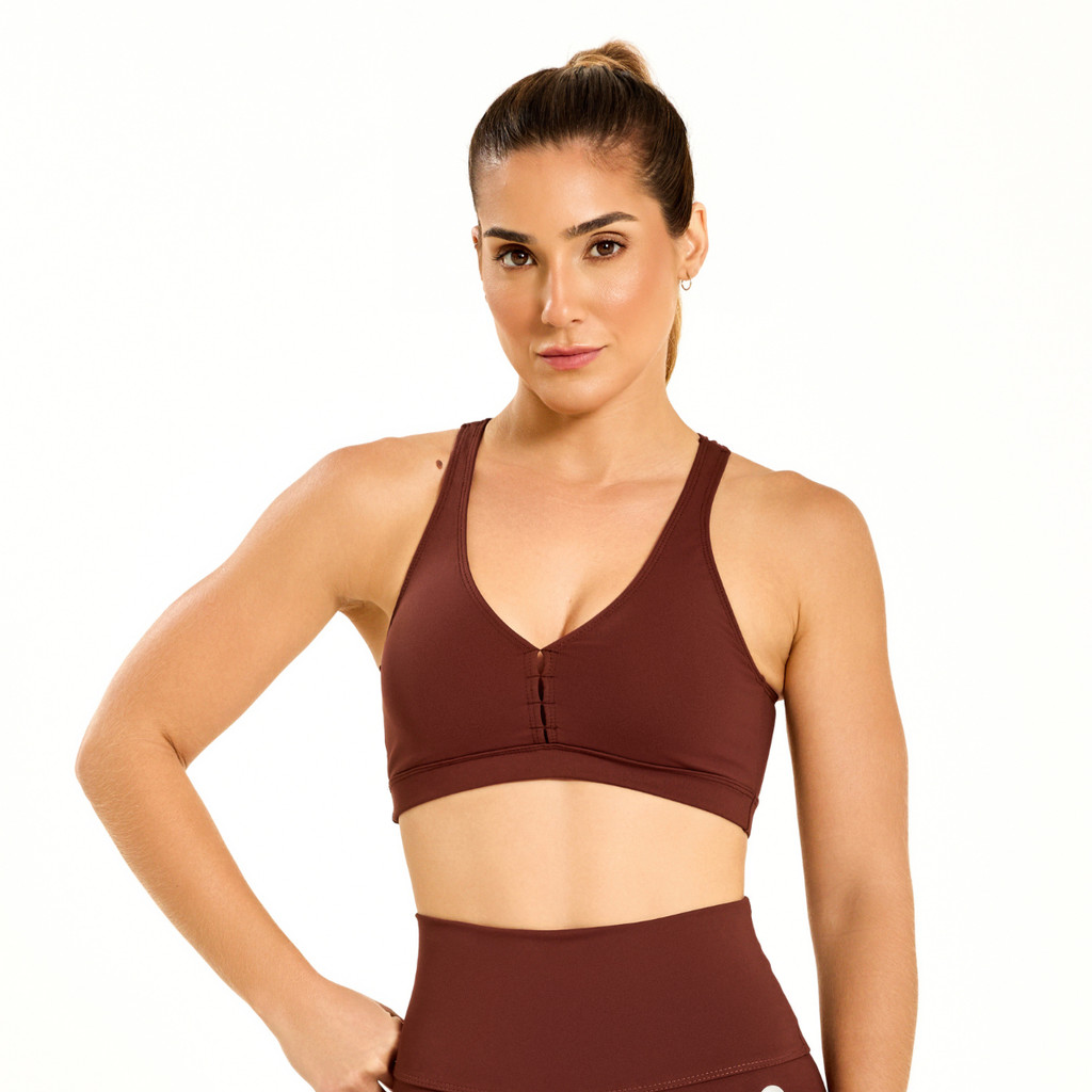 Top Power Marrom SND Fitness em Oferta na Shopee