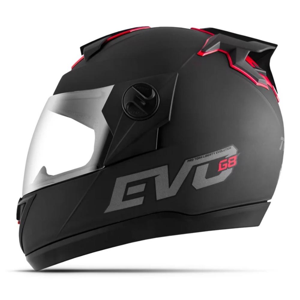 Capacete Fechado Moto Feminino e Masculino Pro Tork Evolution G8 Evo Fosco