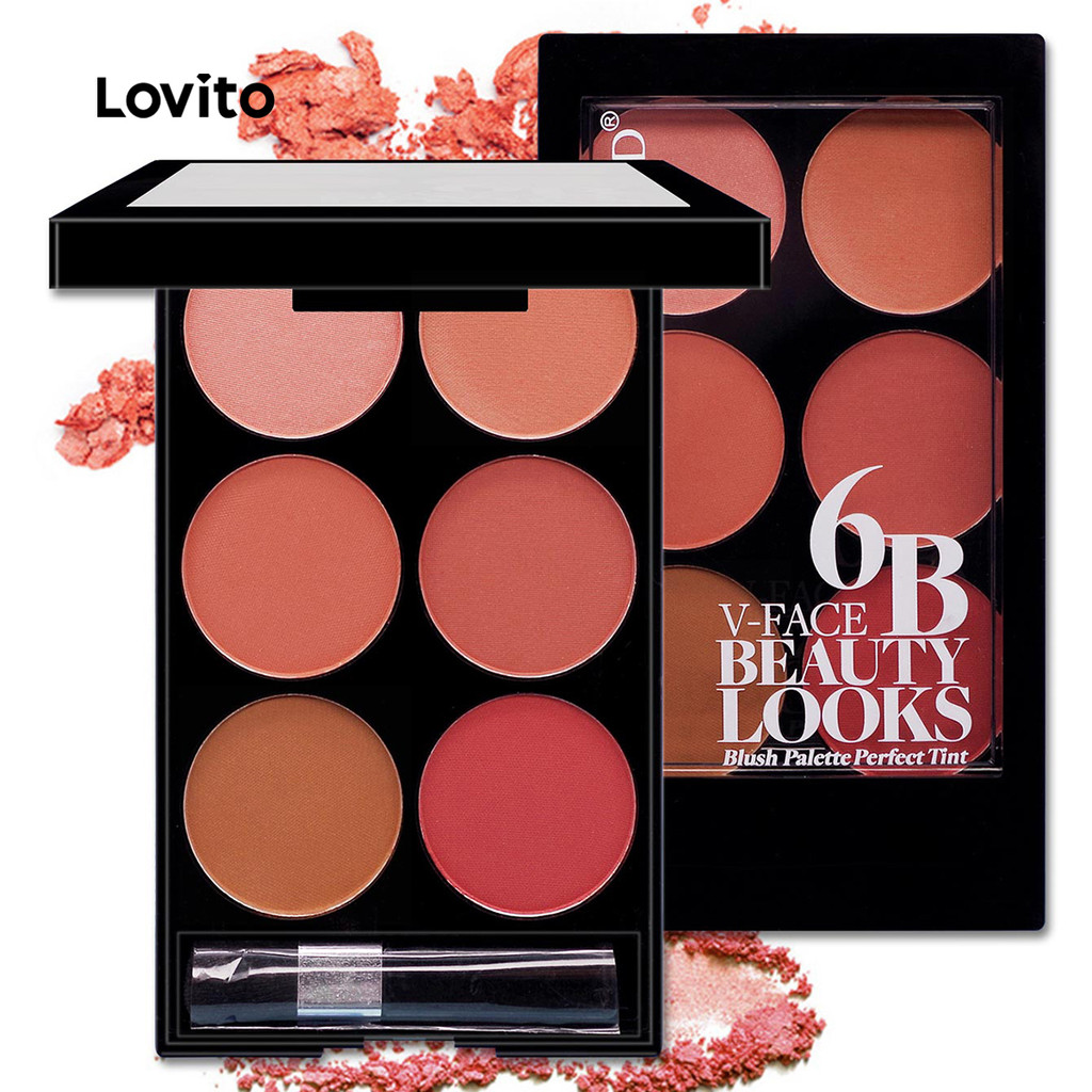 Lovito Paleta De Blush Casual Simples De 6 Cores Em Tom De Pele Natural Fosco À Prova De Água Para Mulheres LCS09076 em Oferta na Shopee