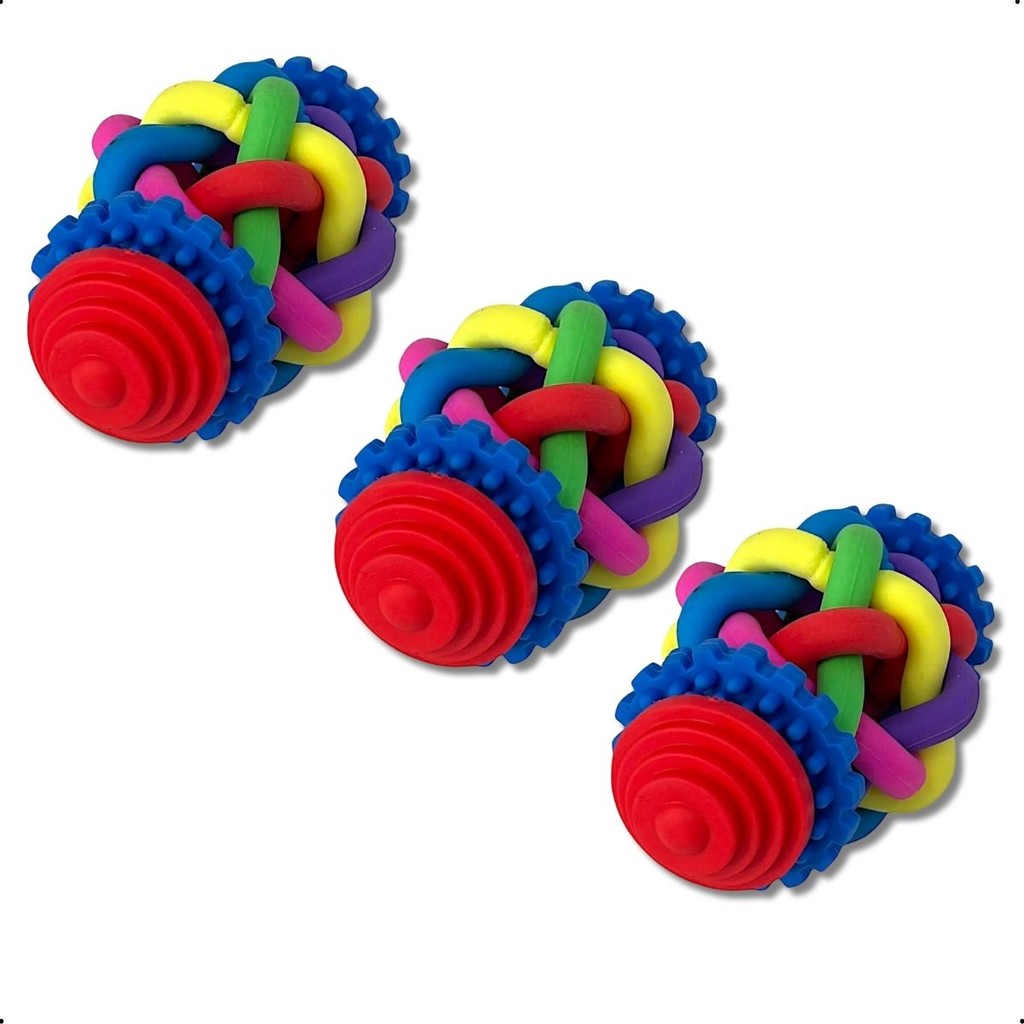 Pet 1 Bolas de Borracha com Guizo para Cães e Gatos  11 cm x 7 cm – Resistentes e Interativas