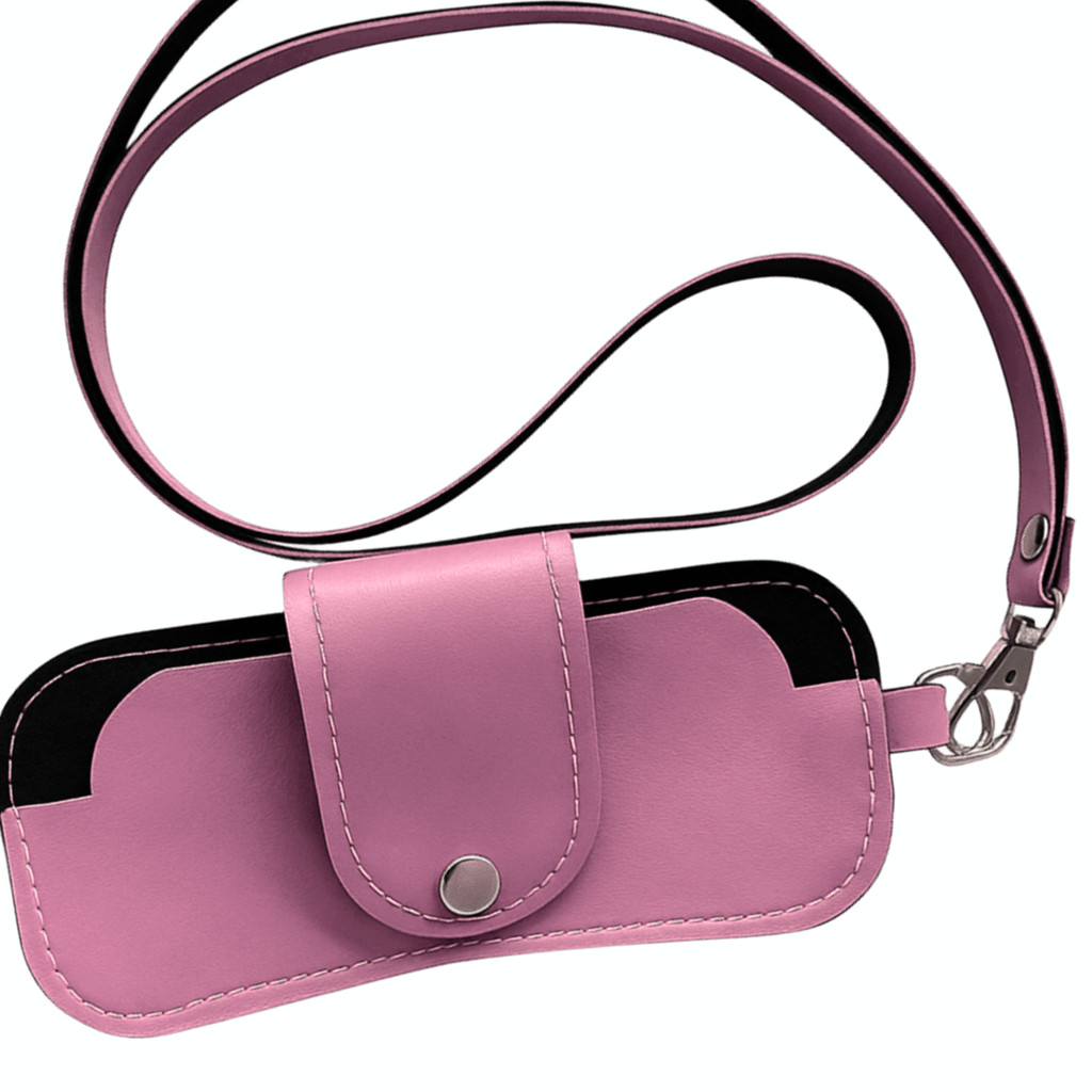 Case para Óculos com Alça Básico Rosa Claro