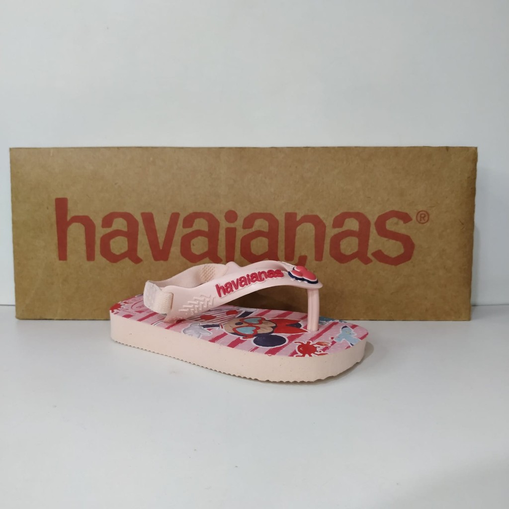 Chinelo Baby Elastico Mickey e Minie Rosa Havaiana