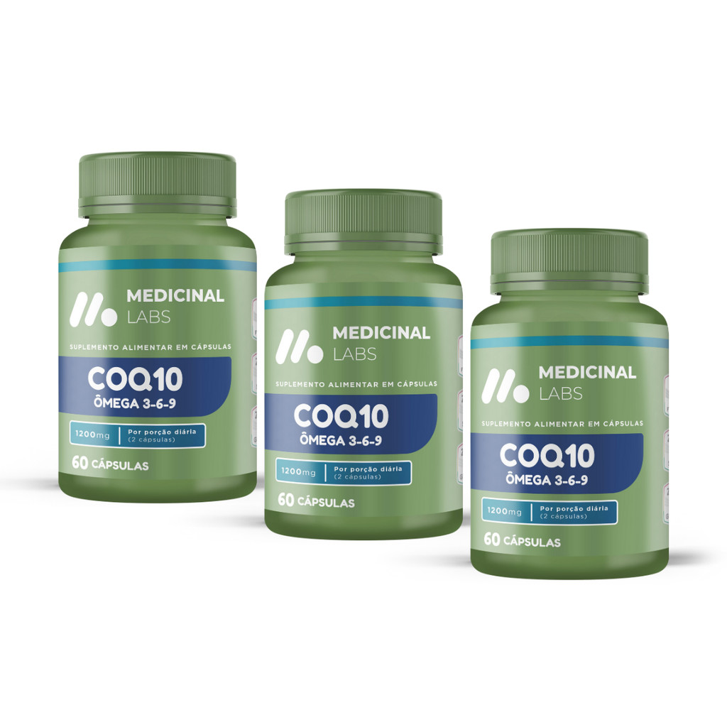 KIT 3 UN - COQ10 OMEGA 3 6 9 1200MG 60CAPS MEDICINAL LABS