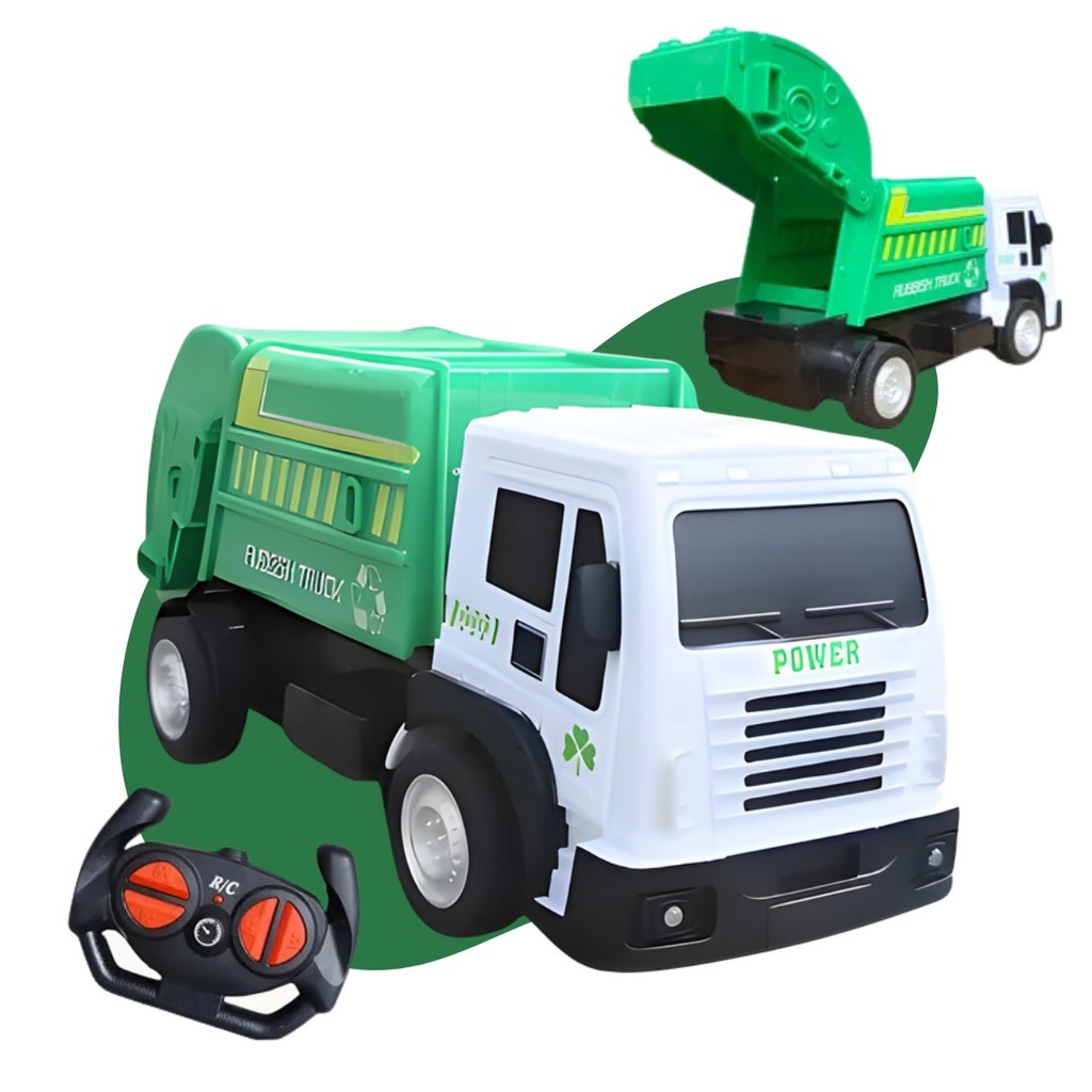 Caminhão De Lixo Infantil Com Luz Led Som E Baú Que Abre Brinquedo Infantil Sustentável Kizumba