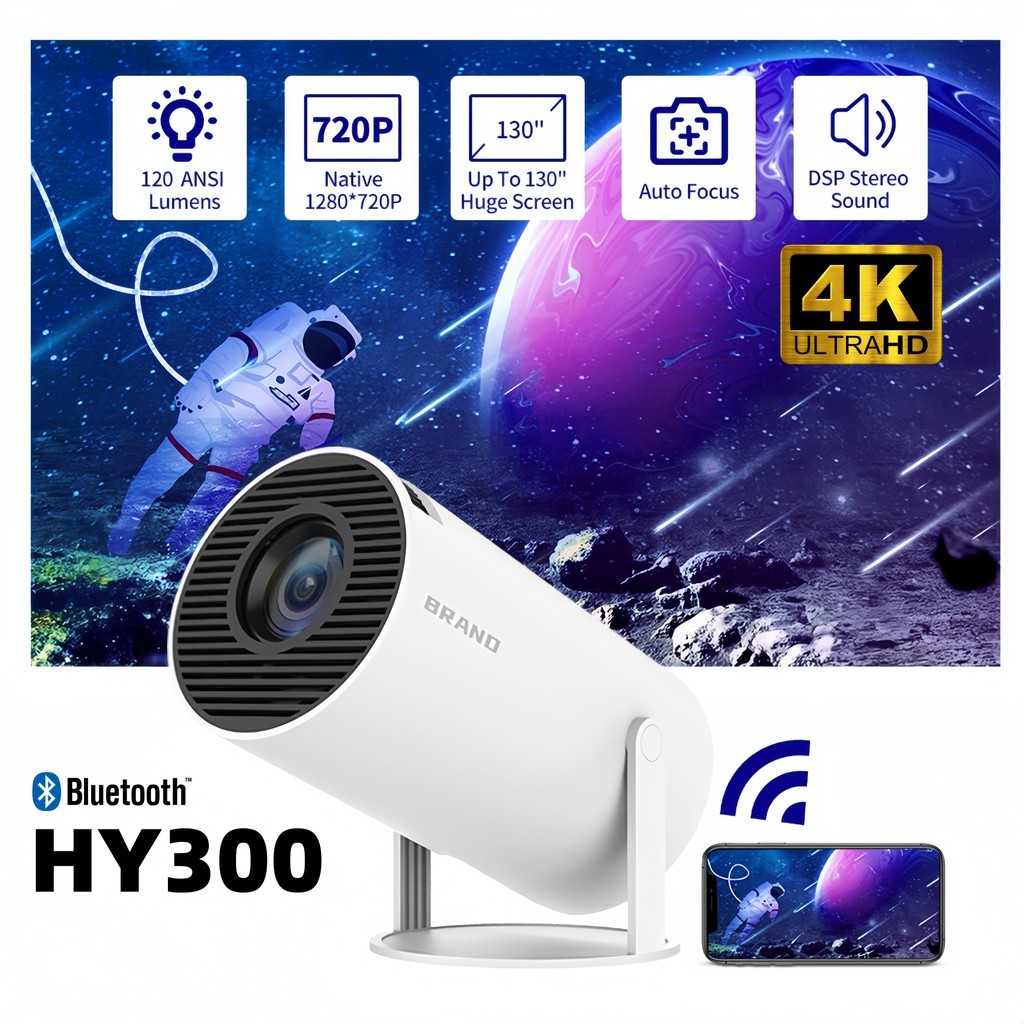 HY300 Projetor 4K HD 150 Polegadas Celular, Tv B0X, XboX, PS, PC, WIfI Pro Magcubic Envio Imediato