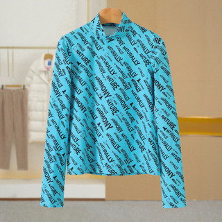 Xking [Hang * Hang] Camiseta com gola alta e Base interna com letras impressas ~ 25 inverno novo estilo roupas femininas