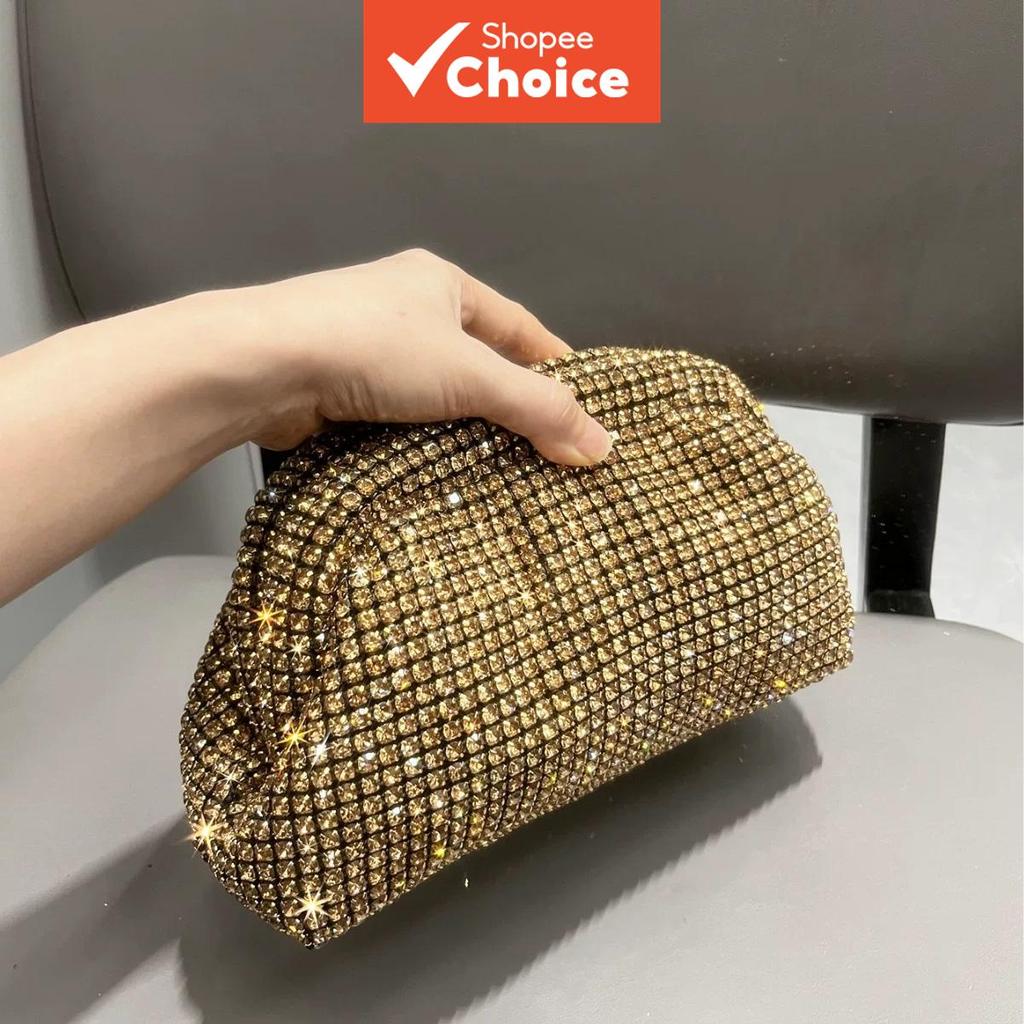 All Diamond Cloud Bolsa de Mão Exclusiva, Bolsa de Banquete de Casamento de Noiva com Estrela, Bolsa Tiracolo de Luxo
