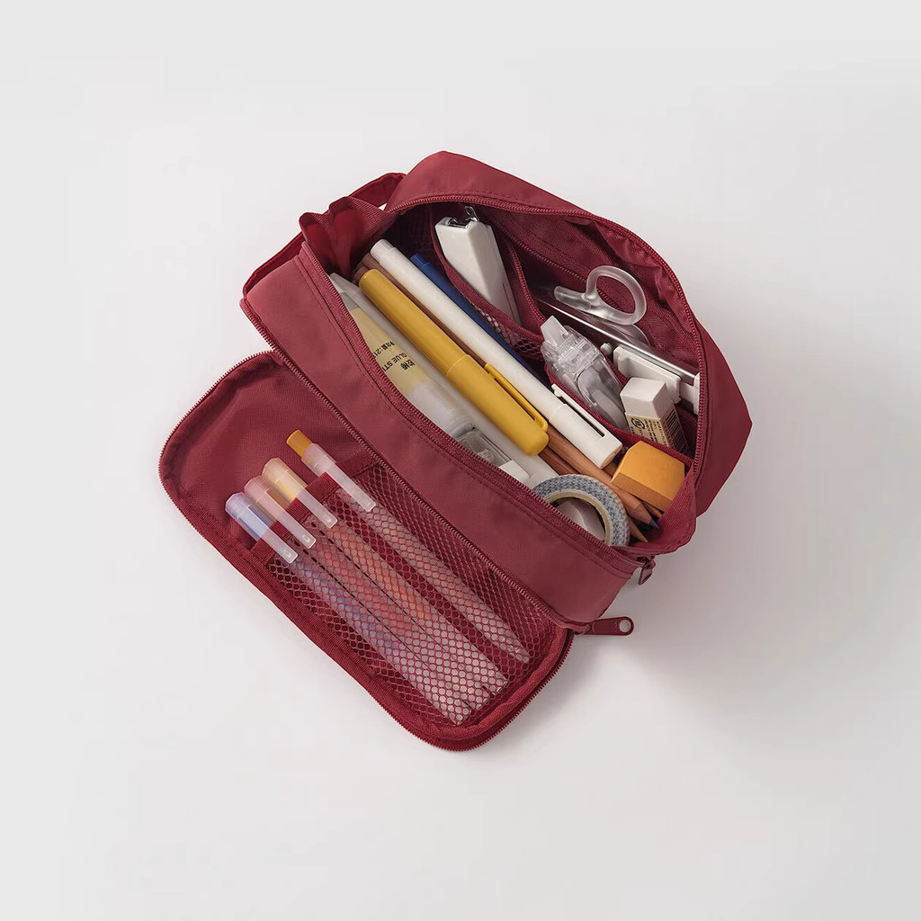 Estojo de lápis estilo japonês, estojo de papelaria para estudantes, bolsa de papelaria simples tridimensional, multifun