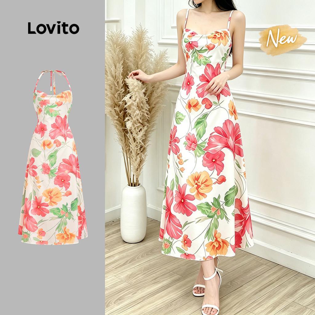 (New Arrival) Lovito Padrão de Vestido Boho Estilo Resort – Vestido de Primavera/verão para Mulheres L197AD007