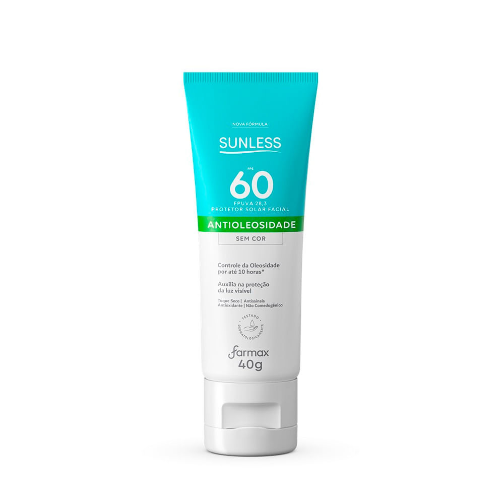 Protetor Solar Facial Sunless FPS 60 Sem Cor 40g