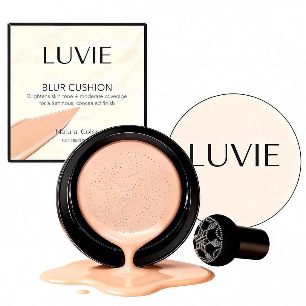 Base Cushion, Nova Base Cushion CC Cream com Aplicador em Forma de Cogumelo 2026, Bases BB Cream, Base de Maquiagem para