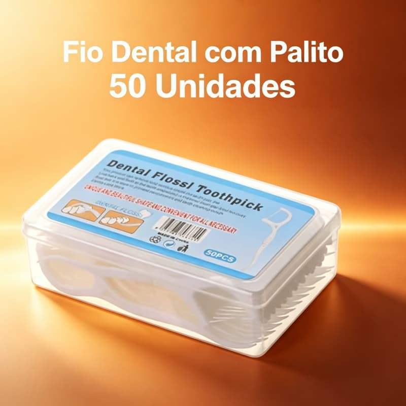 Fio Dental Com Haste Alta Tensão Resistente Não Quebra Palito Palitinho Higiene Bucal Limpeza Profunda
