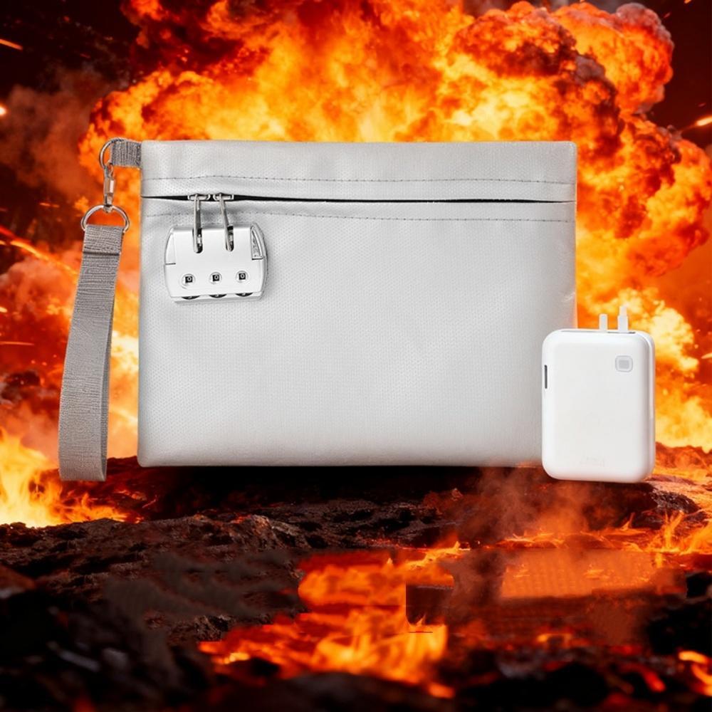 Saco De Documentos À Prova D'água De Fogo Com Trava De Combinação De 3 Dígitos , Alça De Mão Portátil Bolsa Segura De Fi