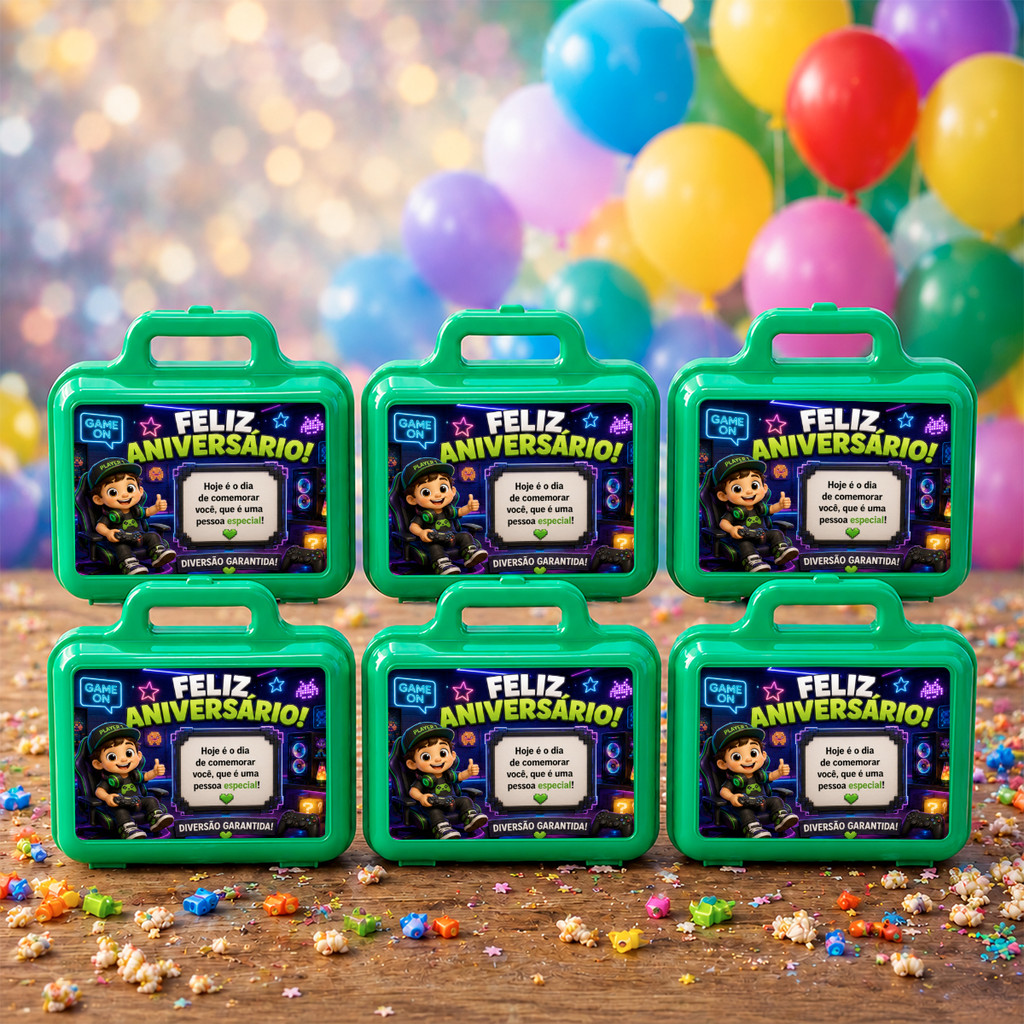 Maletinhas Gamer Lembrancinhas Aniversário Kit 10