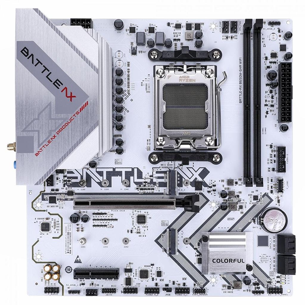 Placa Mãe Colorful Battle-AX B650M-GHA WIFI V14, Chipset B650, AMD AM5, MATX, DDR5, Branca (Terabyte Oficial)