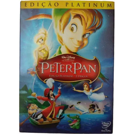 DVD Filme Peter Pan 1953 Disney Ed. Platinum 2 Discos Com Luva