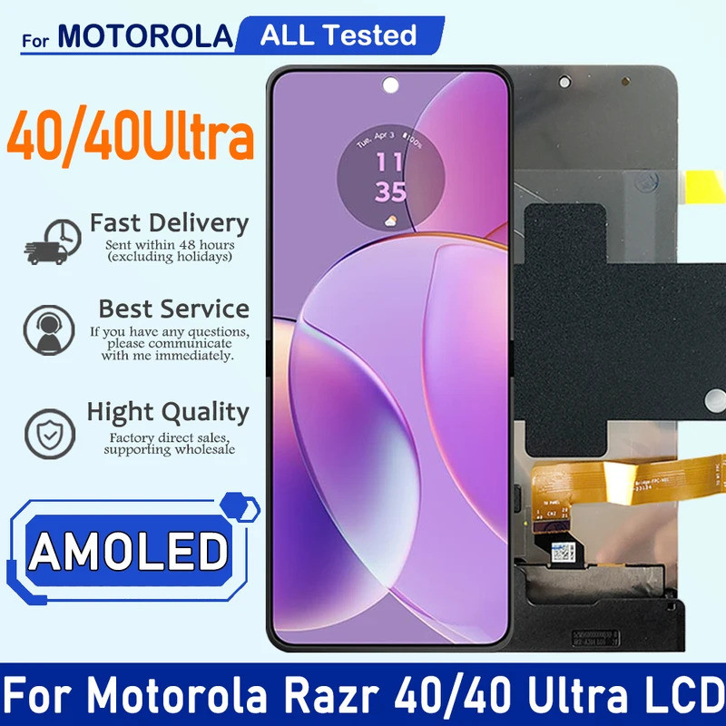 6.9 " AMOLED Para Motorola Razr40 LCD Razr 40 Display Tela De Toque Digitador As