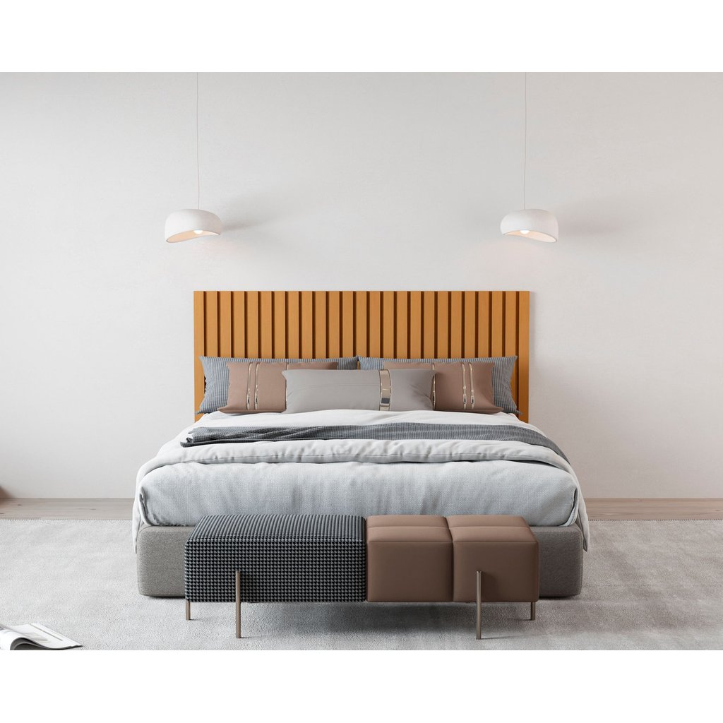 Cabeceira Ripada Maracá Queen 162cm MDF/MDP Bege Nature