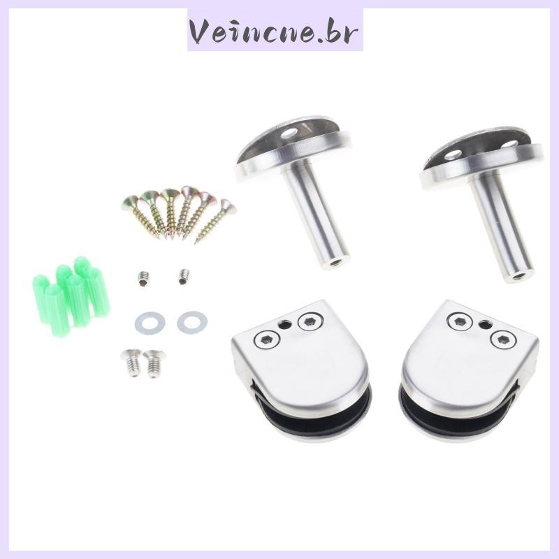 VEI 20pcs Clipe De Vidro Para Trilhos De Piscina De Painel Sem Moldura Acabamento Prateado Escovado