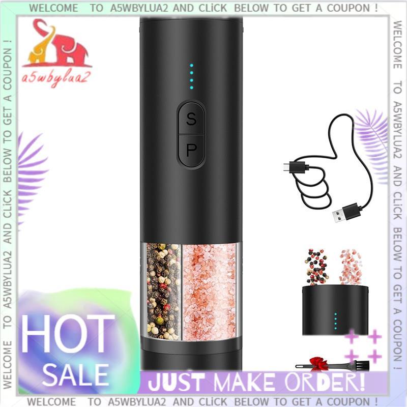 Agitador De Sal E Pimenta Com Luz LED , Conjunto De Moedor Elétrico Recarregável USB 2 Em 1