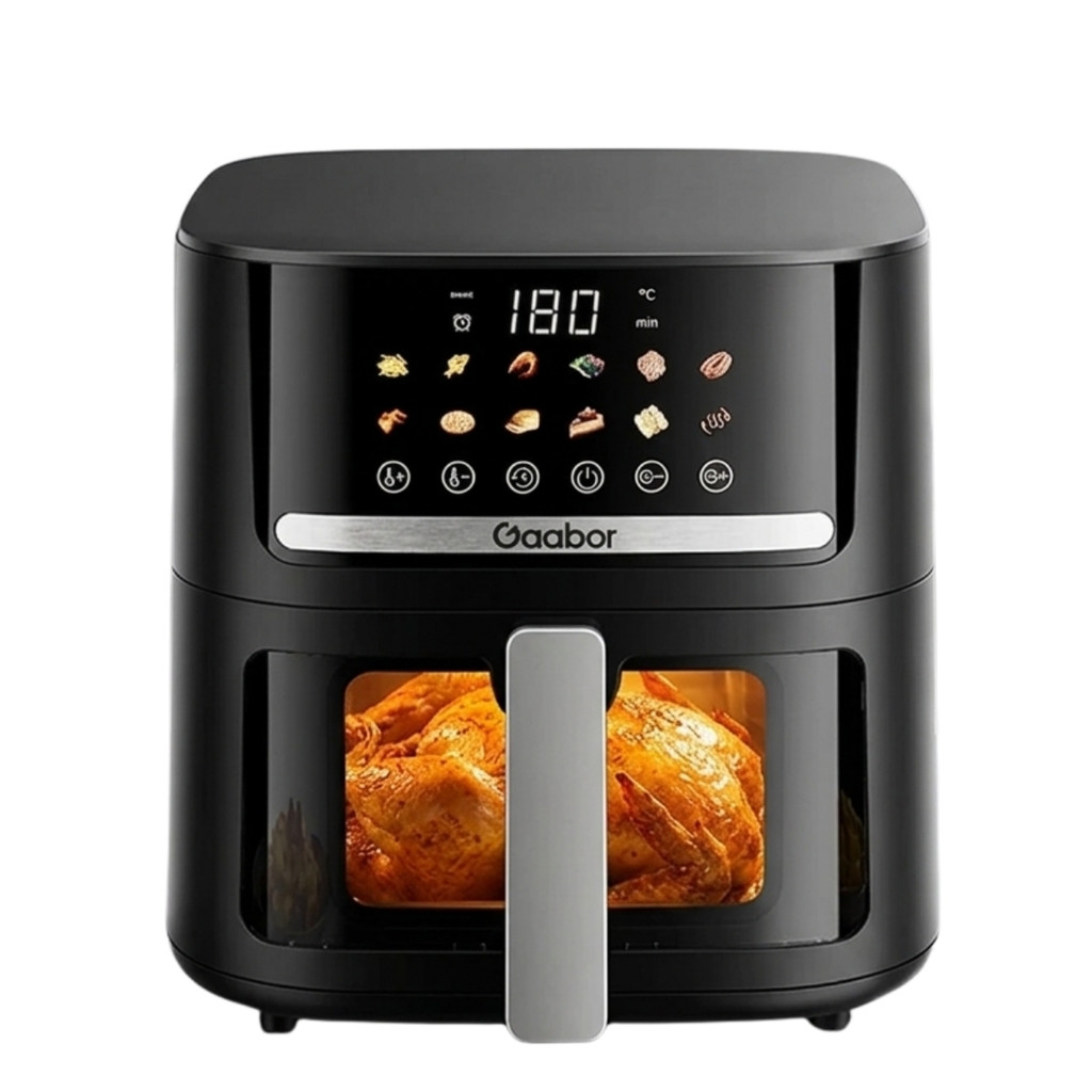 Fritadeira Elétrica Lyne Painel Touchscreen Sem Óleo Air Fryer 6.5L Gaabor 127V/220V Preto