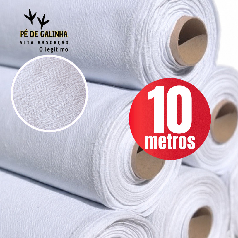 Tecido Pé de Galinha 10 Metros Pano de Prato Alvejado Branco Sacaria Algodão Artesanato Qualidade