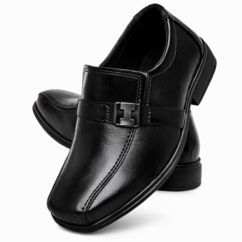 Sapato Infantil Social Masculino Elegante Preto Solado Macio