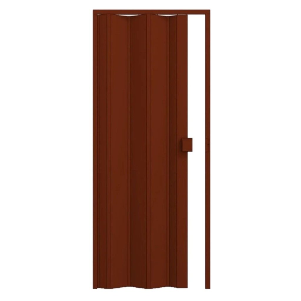 Porta Sanfonada de PVC 210x60cm Permatti Mogno Liso Mogno Liso