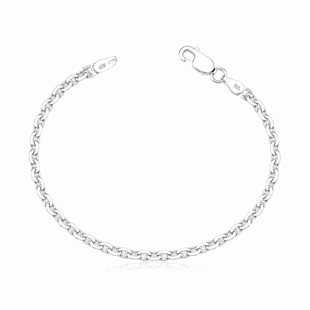 Pulseira Masculina de Prata 925 Piastrine com 2,5mm
