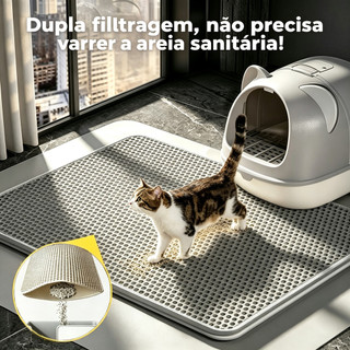 Tapete Coletor de Areia para Gato Dupla Camada Anti Derramamento Vários Tamanhos 30x45~70…