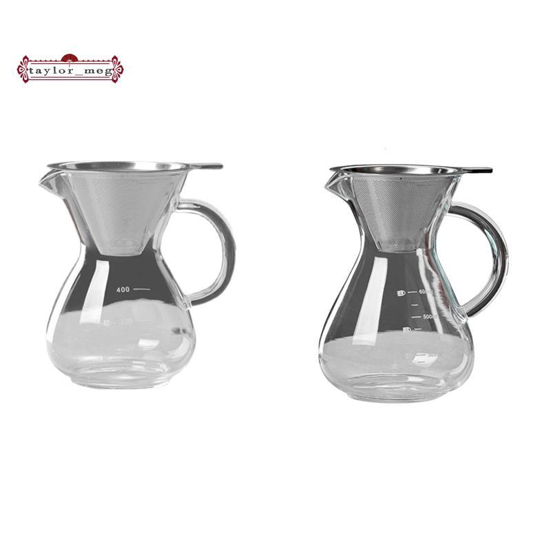[Venda Quente T] Cafeteira De Vidro Para Café Expresso Com Filtro , Resistente A Altas Temperaturas , Escala Graduada ,