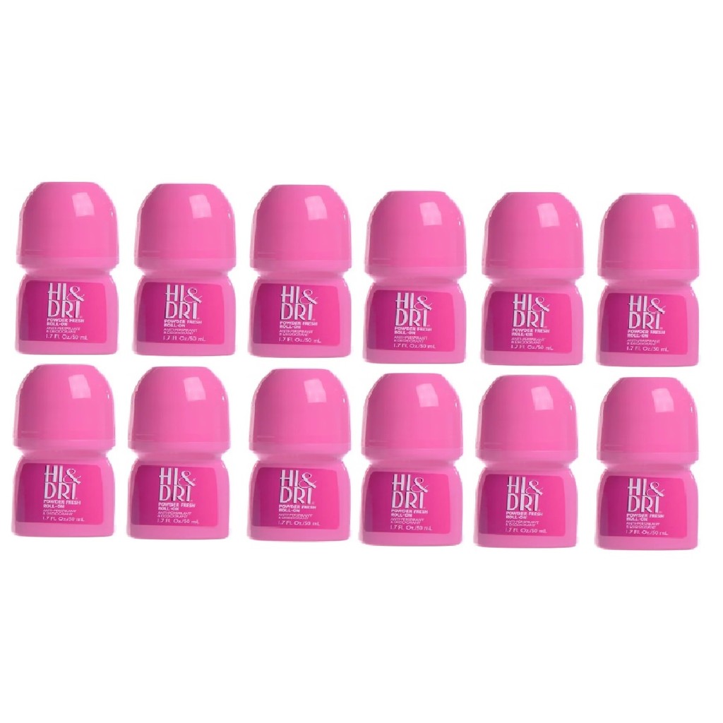 Hi&Dri Powder Fresh Desodorante Roll-on 50ml Kit 12un