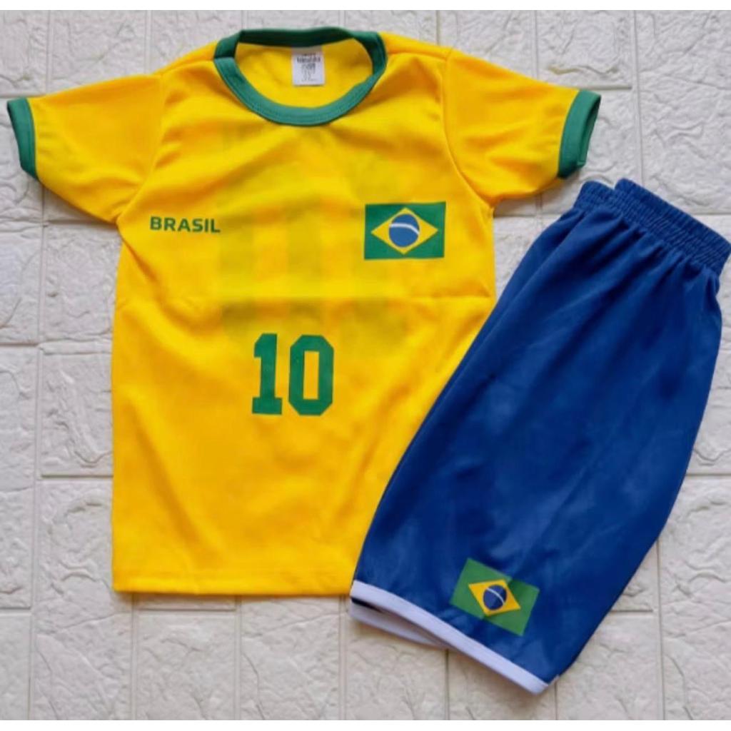 CONJUNTO INFANTIL BRASIL COPA CAMISETA E SHORTS