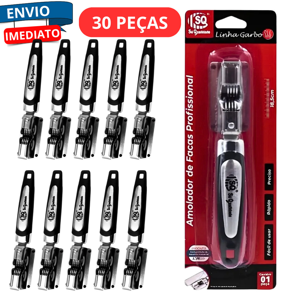 Kit 30 Afiadores Amoladores Facas Manual Aco Inox Profissional Facão Tesoura Portátil Multifuncional