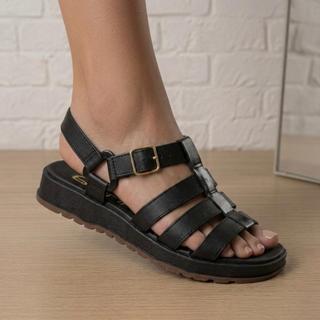 Sandália Sanf Feminina Emborrachada Fishman Confortável Macia Leve Tendencia Moda Fivela Tiras